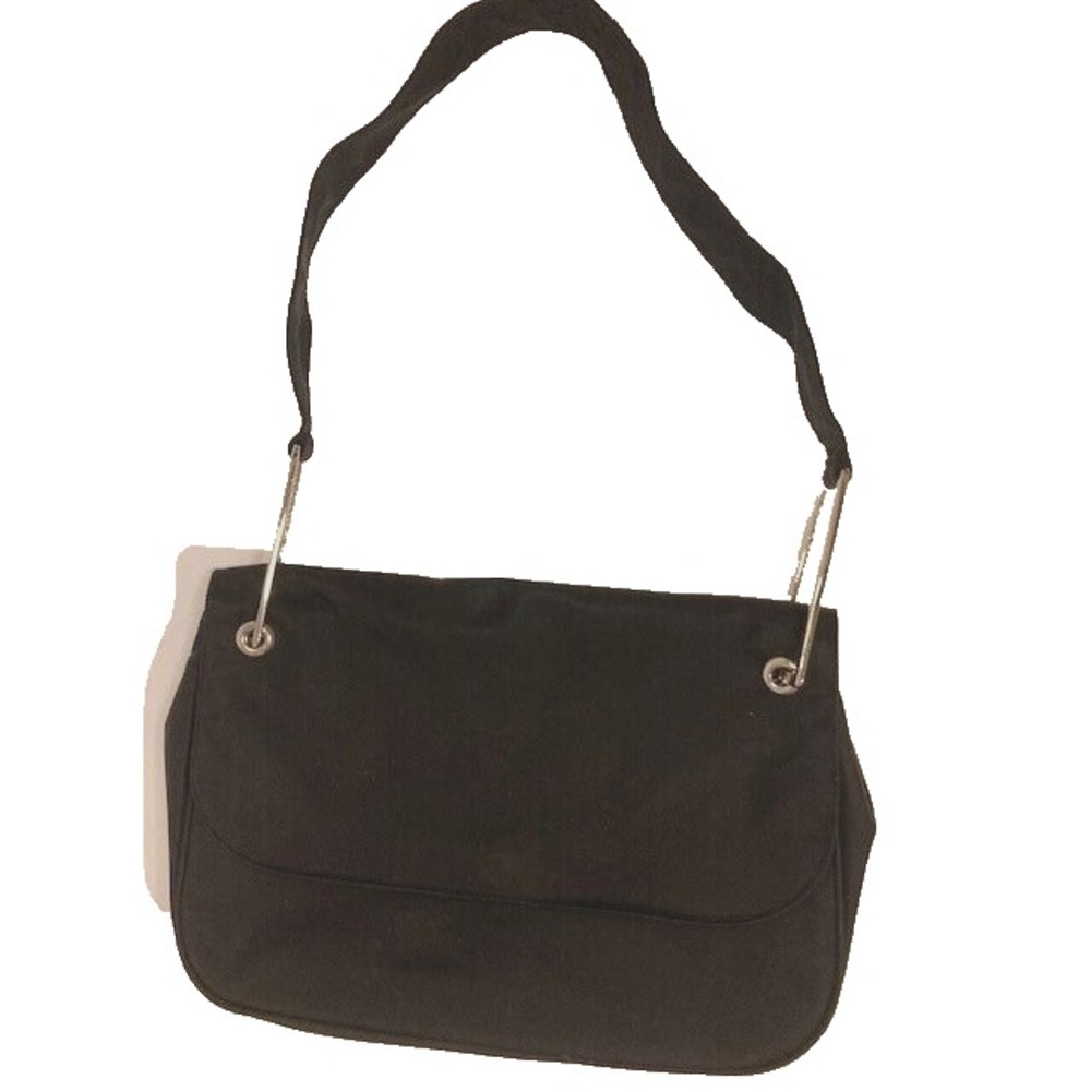 Vintage Black DKNY Signature Canvas Small Handbag Y2K 1990's